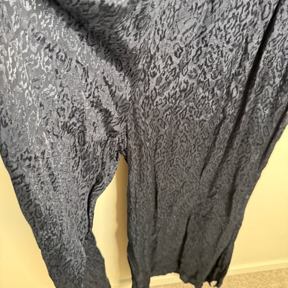 Maeve Anthropologie Jacqueline Jacquard Jumpsuit Blue Animal Print Wide Leg M - Picture 5 of 7